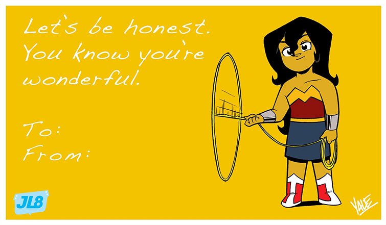 Tarjeta de San Valentin de Wonder Woman por Yale Stewart